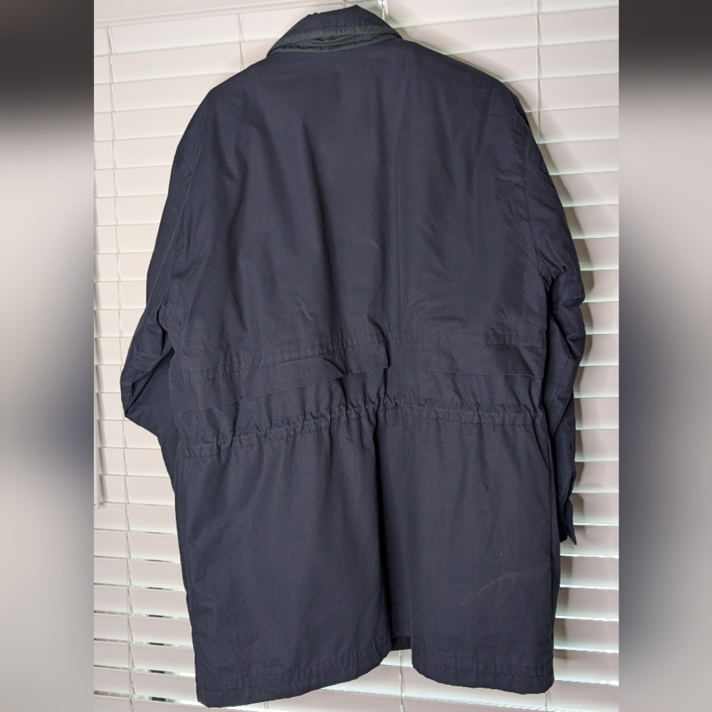 *MINT USED* Men's London Fog - Navy Utility Rain Jacket - Men's Medium Long - Picture 3 of 8